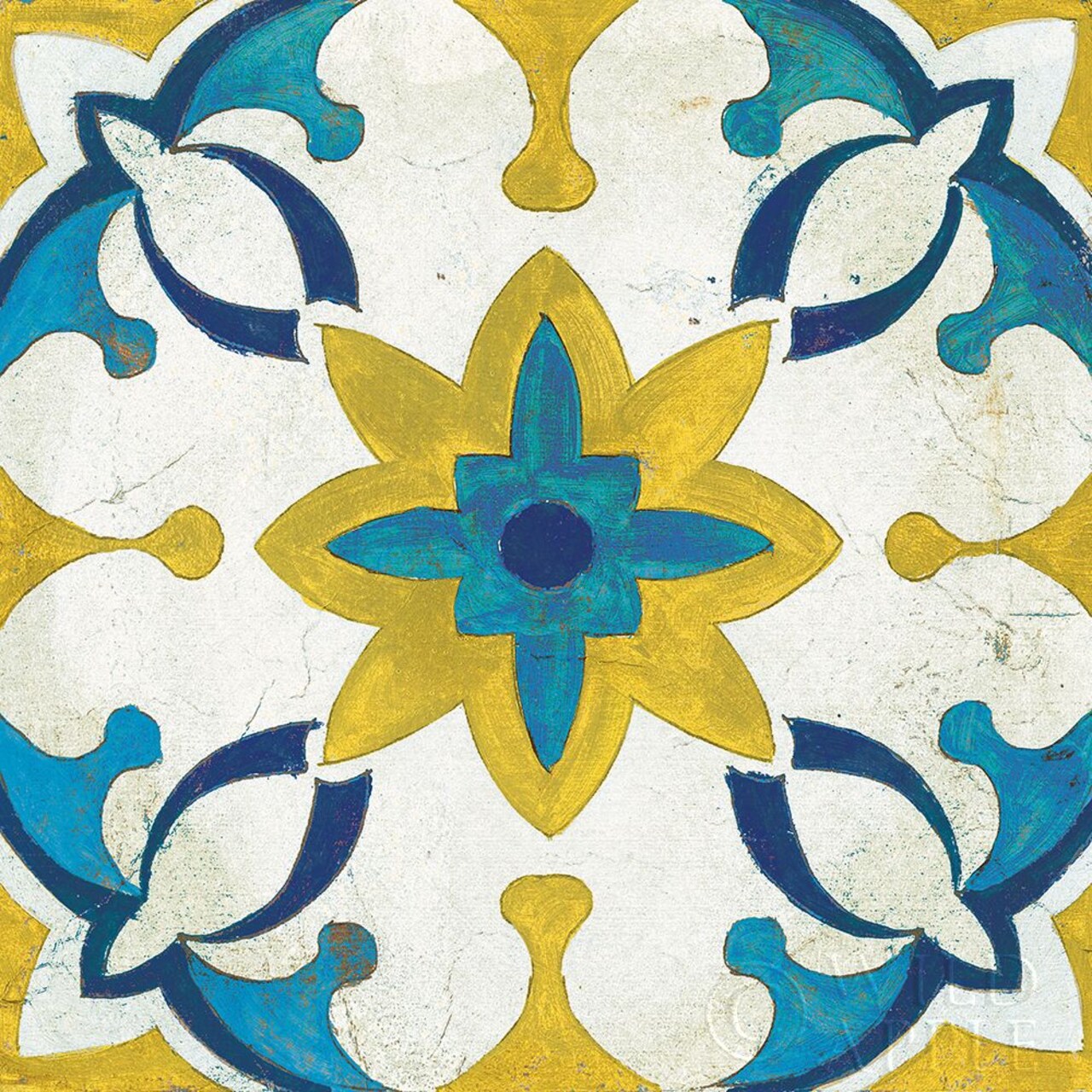 Andalucia Tiles D Blue And Yellow Poster Print by Silvia Vassileva - Item # VARPDX28668